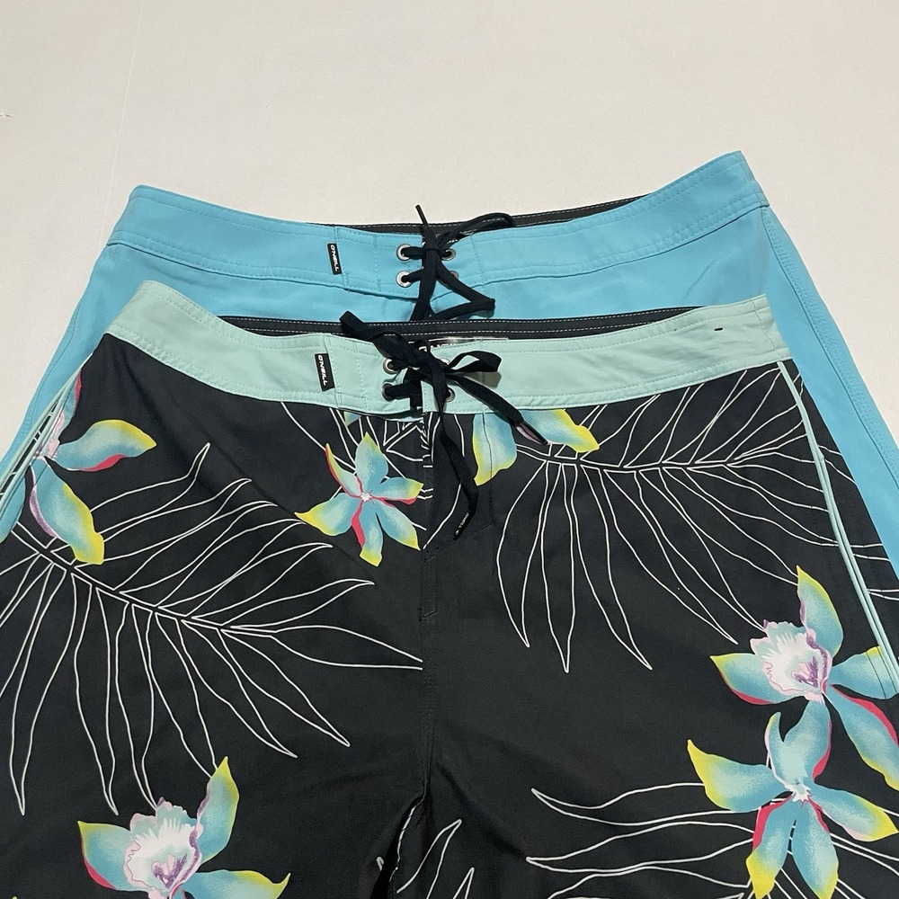 Lot Of 2 O'Neill HyperFreak Board Shorts Mens 34 X 8 Floral Beach Drawstring